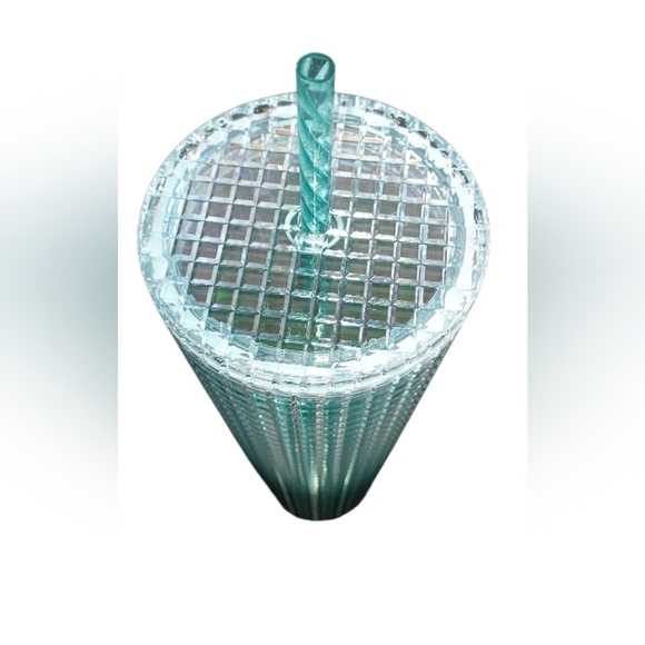Starbucks 2023 St Patrick's Jade Green Ombre Grid Studded Venti Tumbler 24oz Cup - Picture 2 of 4